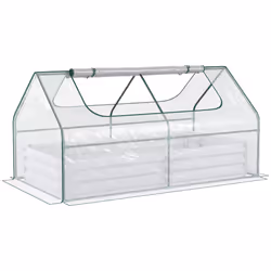 Outsunny Raised Garden Bed Planter Box with Greenhouse, Large Window, Clear - Additional view 8