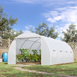 Outsunny 6 x 3 x 2 m Polytunnel Greenhouse w/ Zippered Door and 8 Windows