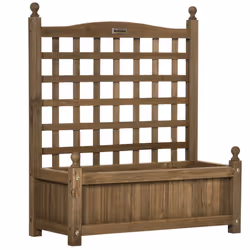 Outsunny Raised Garden Bed with Trellis Garden Planters Indoor Outdoor Brown - Additional view 5