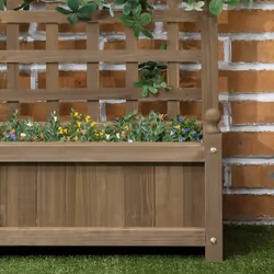 Outsunny Raised Garden Bed with Trellis Garden Planters Indoor Outdoor Brown - Additional view 6