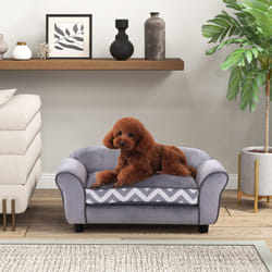 PawHut Dog Sofa Cat Couch Bed for XS Dogs w/ Removable Sponge Cushion - Grey