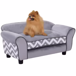 PawHut Dog Sofa Cat Couch Bed for XS Dogs w/ Removable Sponge Cushion - Grey - Additional view 8
