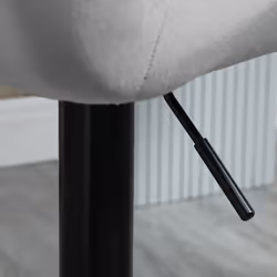 HOMCOM Set Of 2 Luxurious Velvet-Touch Bar Stools Metal Frame Footrest Grey - Additional view 6