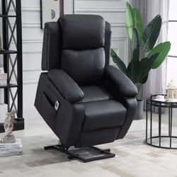 HOMCOM Riser and Recliner Chair Power Lift Recliner with Remote Black