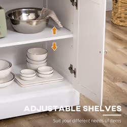 HOMCOM Kitchen Island with Adjustable Shelf Storage Drawers and Cabinets White - Additional view 4