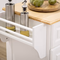 HOMCOM Kitchen Island with Adjustable Shelf Storage Drawers and Cabinets White - Additional view 7