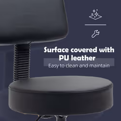 HOMCOM Adjustable Swivel Salon Chair Padded Seat Back 5 Wheels Black