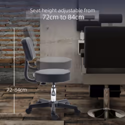 HOMCOM Adjustable Swivel Salon Chair Padded Seat Back 5 Wheels Black - Additional view 5