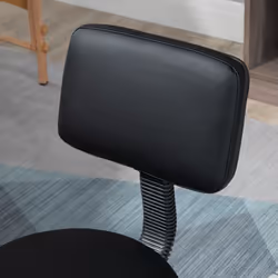 HOMCOM Adjustable Swivel Salon Chair Padded Seat Back 5 Wheels Black - Additional view 6