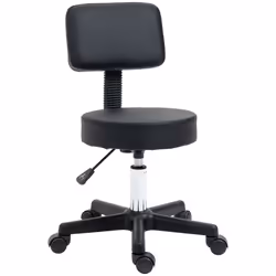 HOMCOM Adjustable Swivel Salon Chair Padded Seat Back 5 Wheels Black - Additional view 8