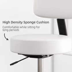 HOMCOM Adjustable Swivel Salon Chair Padded Seat Back 5 Wheels White