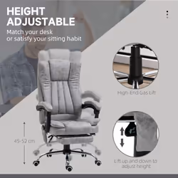 Vinsetto 6-Point Vibrating Heat Massage Chair w/ Microfibre Upholstery Grey