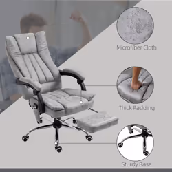 Vinsetto 6-Point Vibrating Heat Massage Chair w/ Microfibre Upholstery Grey - Additional view 6