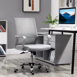 Vinsetto Mesh Office Chair Desk Chair w/ Swivel Seat Adjustable Height Grey