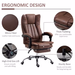 Vinsetto Executive Office Chair Computer Desk Chair for Home w/ Footrest, Brown - Additional view 6