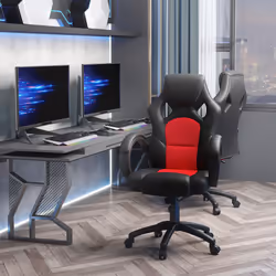 Vinsetto Racing Gaming Chair Swivel Home Office Gamer Chair with Wheels Red