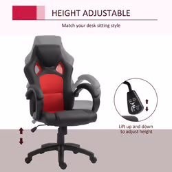Vinsetto Racing Gaming Chair Swivel Home Office Gamer Chair with Wheels Red