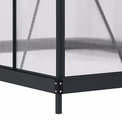 Outsunny 6x8ft Walk-In Polycarbonate Greenhouse Plant Grow Galvanized Aluminium - Additional view 6