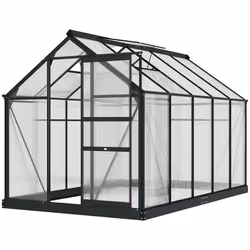 Outsunny 6x10ft Walk-In Polycarbonate Greenhouse Plant Grow Galvanized Aluminium - Additional view 6