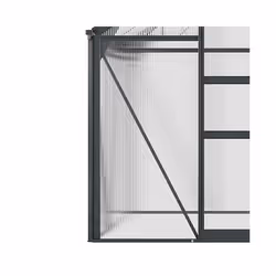 Outsunny 6x6ft Walk-In Polycarbonate Greenhouse Plant Grow Galvanized Aluminium - Additional view 6