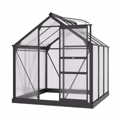 Outsunny 6x6ft Walk-In Polycarbonate Greenhouse Plant Grow Galvanized Aluminium - Additional view 8