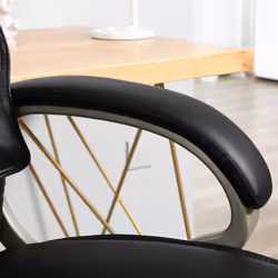 HOMCOM Executive Office Chair Faux Leather Computer Desk Chair w/ Wheel Black - Additional view 6