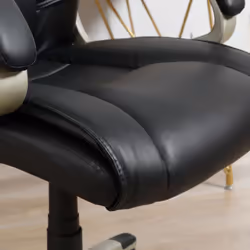 HOMCOM Executive Office Chair Faux Leather Computer Desk Chair w/ Wheel Black - Additional view 7