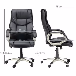 HOMCOM Executive Office Chair Faux Leather Computer Desk Chair w/ Wheel Black - Additional view 8