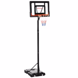 SPORTNOW 2.1-2.6m Basketball Hoop and Stand w/ Weighted Base and Wheels