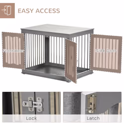 PawHut Dog Crate End Table w/ Locks and Latches, for Medium Dogs - Additional view 4