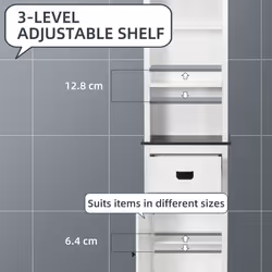 kleankin Freestanding Tallboy Storage Unit W/ Drawer Single Door Cabinet White