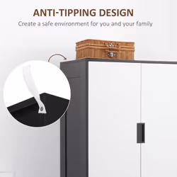 HOMCOM 2 Door Wardrobe White Wardrobe with 3 Drawer and Hanging Rod for Bedroom - Additional view 4