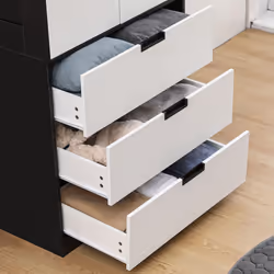 HOMCOM 2 Door Wardrobe White Wardrobe with 3 Drawer and Hanging Rod for Bedroom - Additional view 5