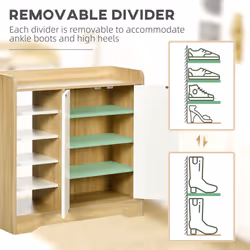 HOMCOM Shoe Cabinet Shoe Storage Organizer with Five Open Shelves, Natural - Additional view 4
