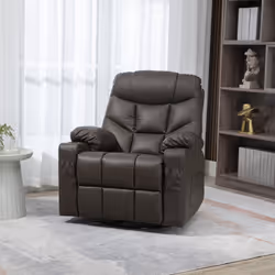 HOMCOM Manual Recliner Chair Footrest, Cup Holder, Side Pocket, Brown - Additional view 6