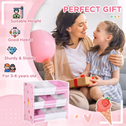ZONEKIZ Storage Unit W/9 Removable Storage Baskets for Nursery Playroom, Pink - Additional view 6