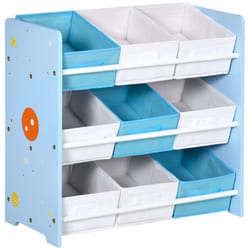 ZONEKIZ Storage Unit W/9 Removable Storage Baskets for Nursery Playroom, Blue