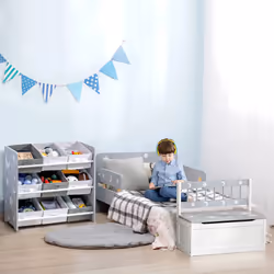 ZONEKIZ Storage Unit w/ 9 Removable Storage Baskets for Nursery Playroom - Grey - Additional view 8