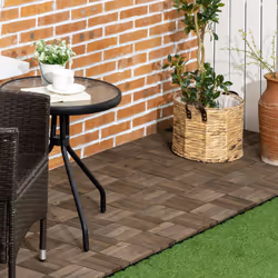 Outsunny 27 Pcs Wooden Decking Tiles, 30x30cm Decking Boards, 2.5, Grey
