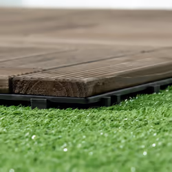 Outsunny 27 Pcs Wooden Interlocking Decking Tiles, 30 x 30 cm per piece, Grey - Additional view 5