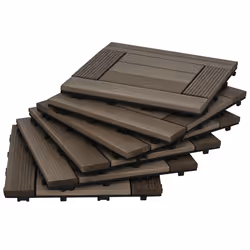 Outsunny 27 Pcs Wooden Interlocking Decking Tiles, 30 x 30 cm per piece, Grey - Additional view 8