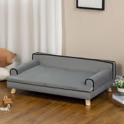 PawHut Dog Sofa w/ Legs, Water-Resistant Fabric for Large, Medium Dogs - Grey - Additional view 7