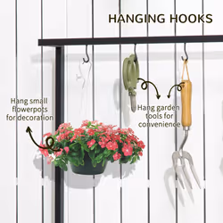 Outsunny 3 Tiered Plant Stand Rack with Hanging Hooks for Indoor Outdoor - Additional view 4