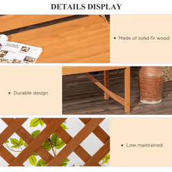 Outsunny Arch Pergola Garden Bench, Wooden Garden Arbour with Seat, Brown
