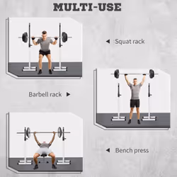 HOMCOM Power Rack Weight Stand Bar Barbell Squat Stand Spotter for Home Workout