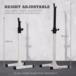 HOMCOM Power Rack Weight Stand Bar Barbell Squat Stand Spotter for Home Workout