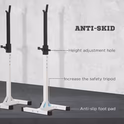 HOMCOM Power Rack Weight Stand Bar Barbell Squat Stand Spotter for Home Workout - Additional view 4