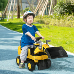 HOMCOM CAT Licensed Kids Construction Ride-On w/ Manual Shovel for 1.5-3 Yrs
