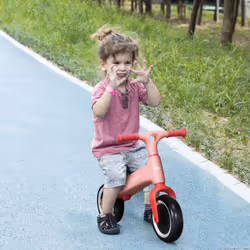 AIYAPLAY Baby Balance Bike, Children Bike w/ Adjustable Seat, Wide Wheels - Pink