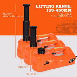 DURHAND 5 Ton 12V Automatic Car Jack Kit, Impact Wrench, Case for Emergency Tyre